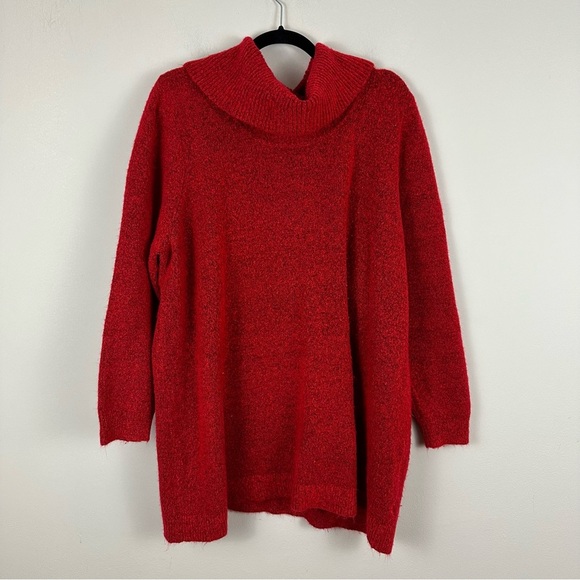Lane Bryant | Cherry Red Cowl Neck Knit Long Sleeve Sweater Size 22/24 - Picture 1 of 5